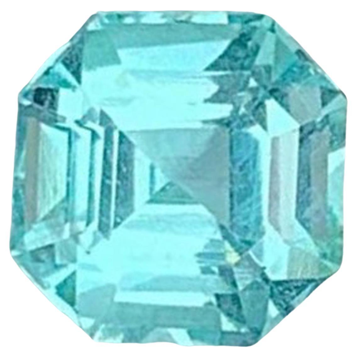 Neonblauer Apatit Edelstein: Asscher-Schliff, 1,10 CT Dezember Geburtsstein im Angebot