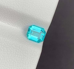 Neon Blue Apatite Gemstone: Emerald Cut 1.00 CT December Birthstone