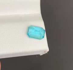 Neon Blue Apatite Gemstone: Emerald Cut 1.10 CT December Birthstone