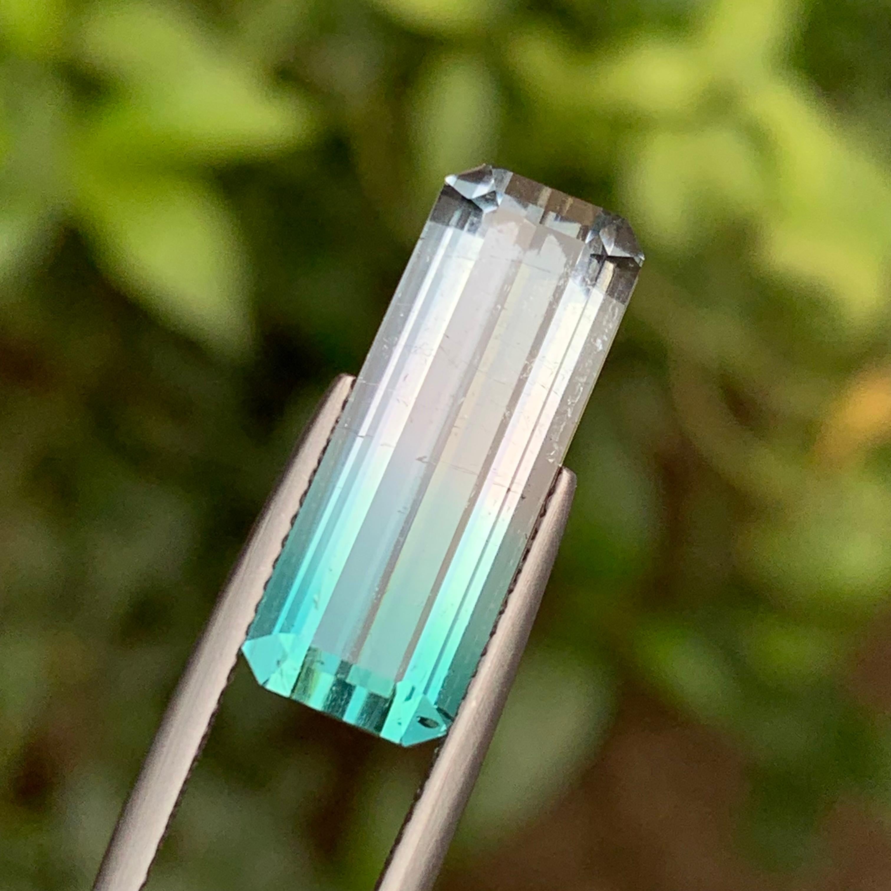 Neon Blue Bicolor Natural Tourmaline Ring, Necklace Pendant Gemstone 11.75 Ct For Sale 4