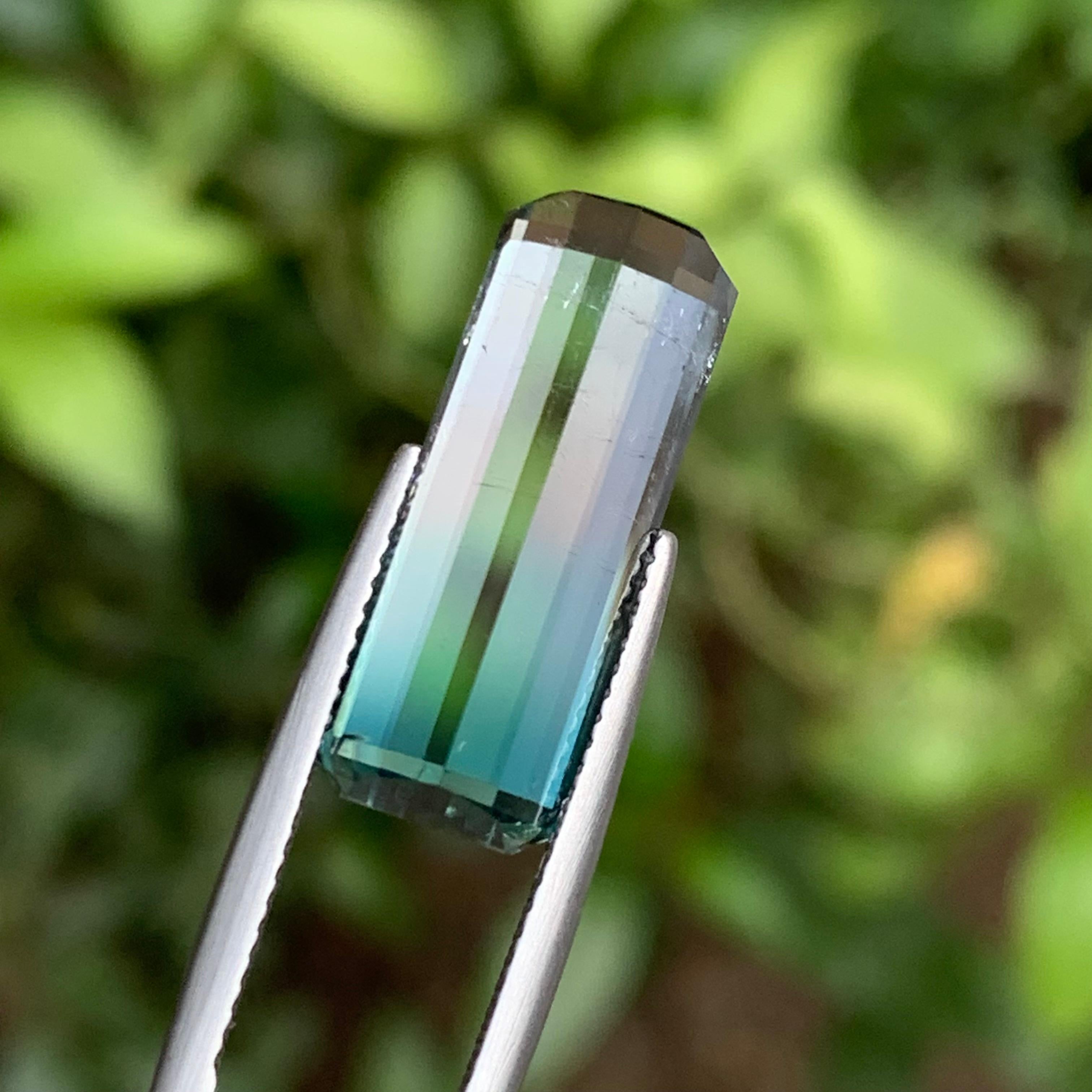 Neon Blue Bicolor Natural Tourmaline Ring, Necklace Pendant Gemstone 11.75 Ct For Sale 5