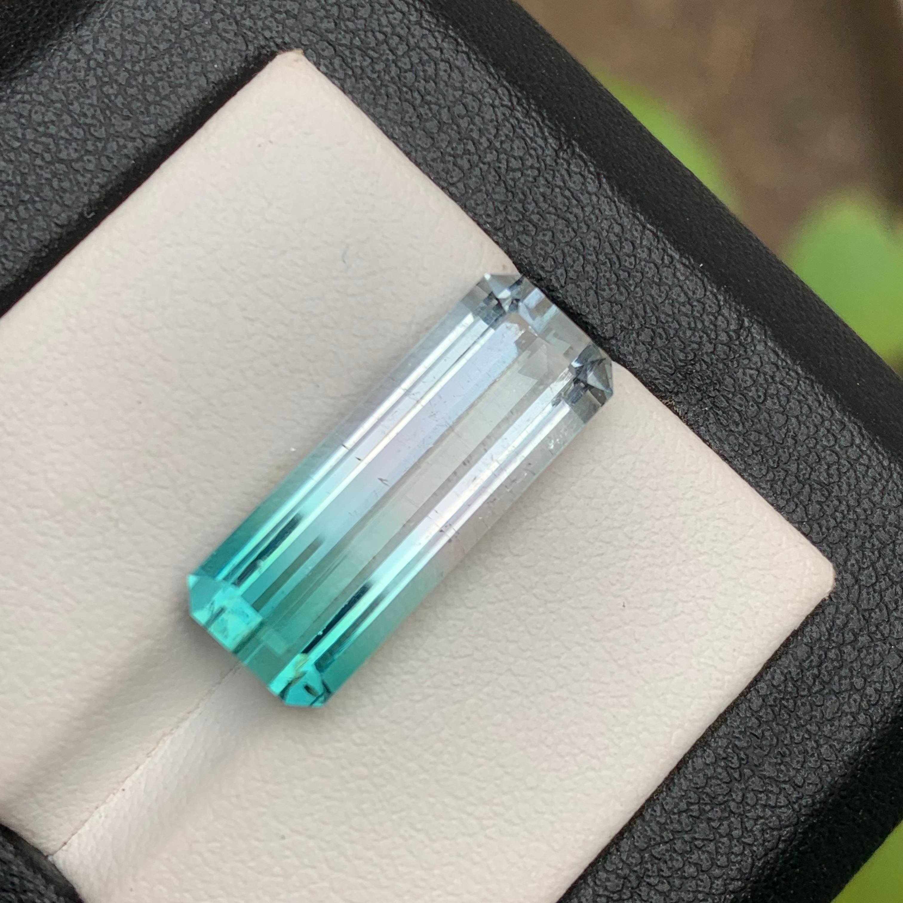 Neon Blue Bicolor Natural Tourmaline Ring, Necklace Pendant Gemstone 11.75 Ct For Sale 6