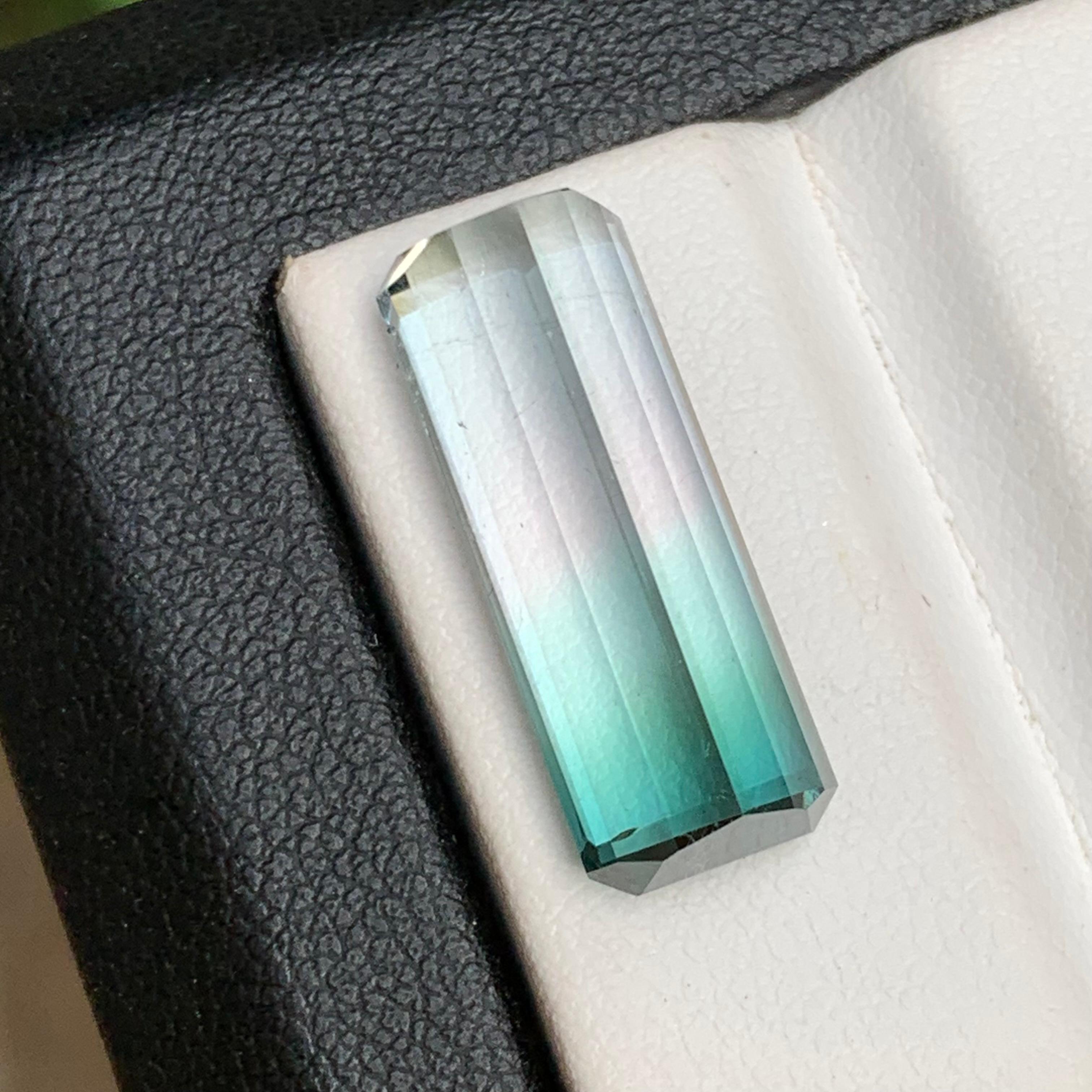 Neon Blue Bicolor Natural Tourmaline Ring, Necklace Pendant Gemstone 11.75 Ct For Sale 1