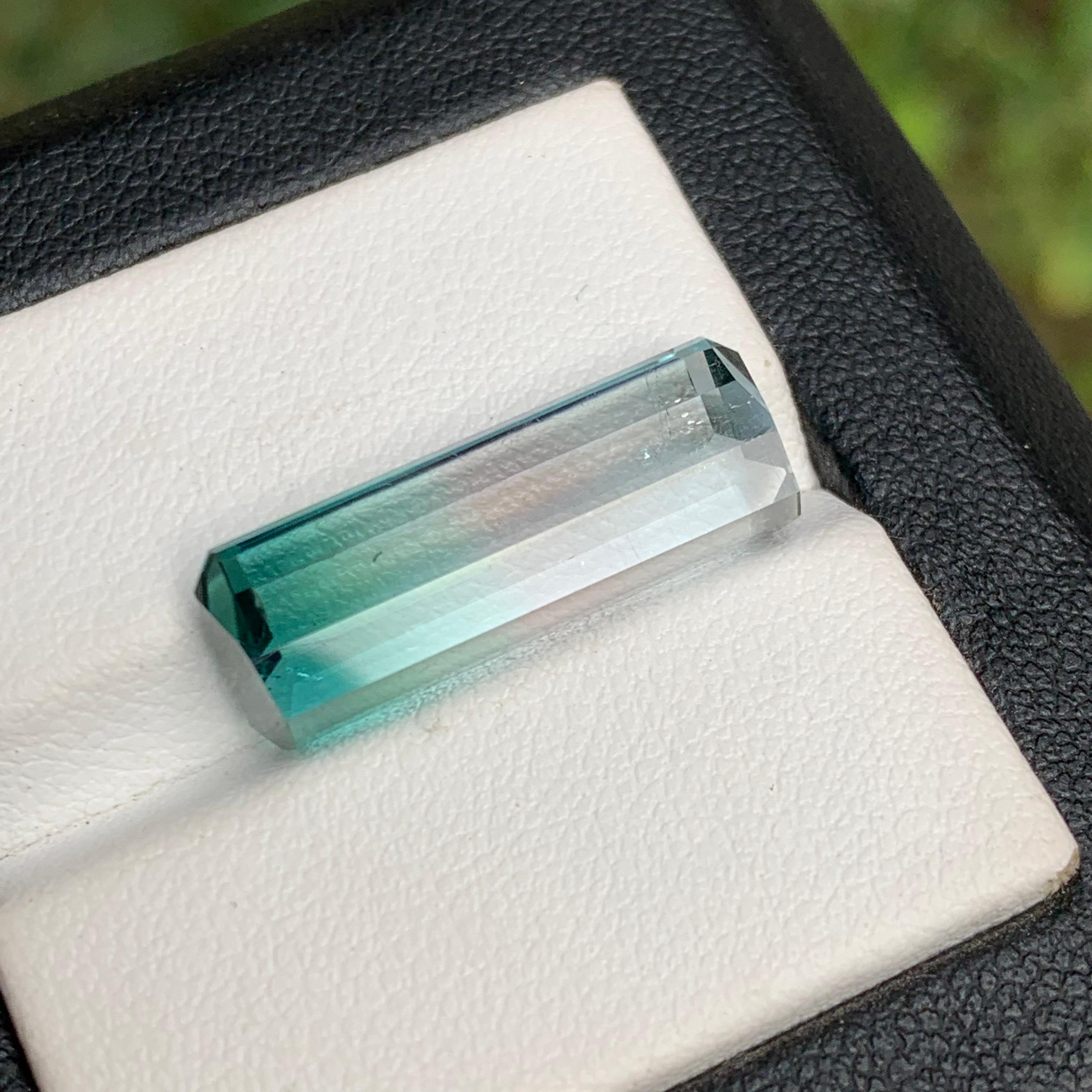 Neon Blue Bicolor Natural Tourmaline Ring, Necklace Pendant Gemstone 11.75 Ct For Sale 2