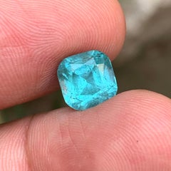 Neon Blue Natural Tourmaline 4 Carat Cushion Cut Loose Gemstone for Ring/Jewelry