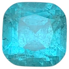 Neon Blue Natural Tourmaline 4 Carat Cushion Cut Loose Gemstone for Ring/Jewelry
