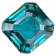 Neon Blue Zircon 2.70 carats Asscher Cut Natural Loose Cambodian Gemstone