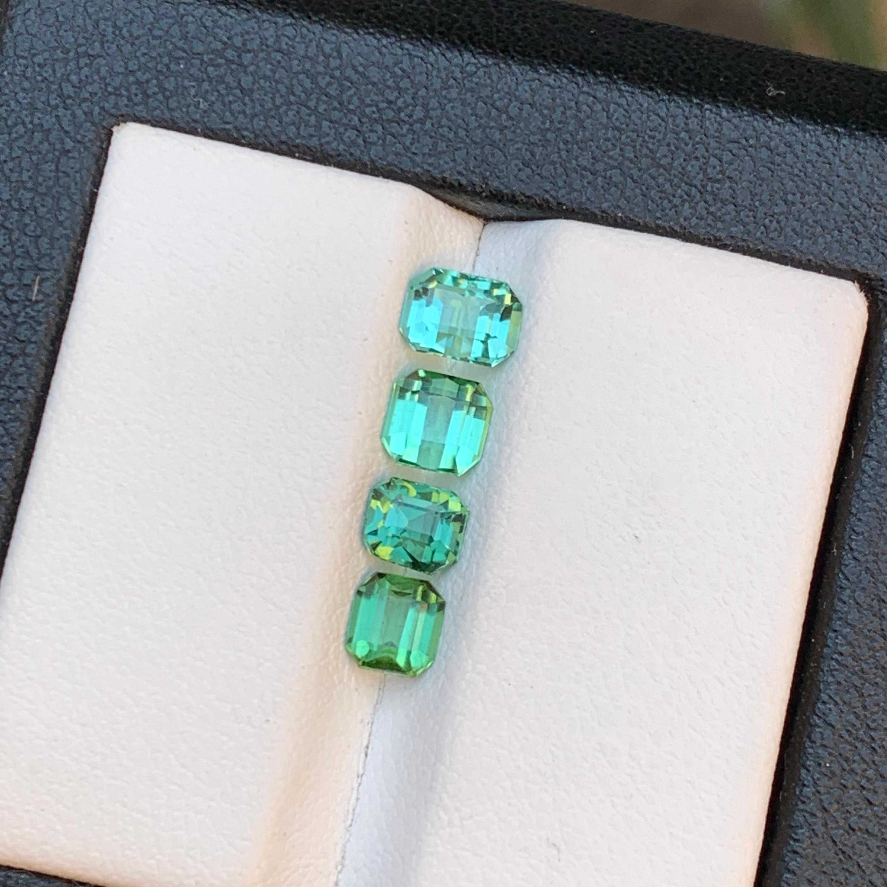 Neon Bluish Green Natural Tourmaline Jewelry Size Loose Gemstones Lot 2.20 Ct For Sale 4