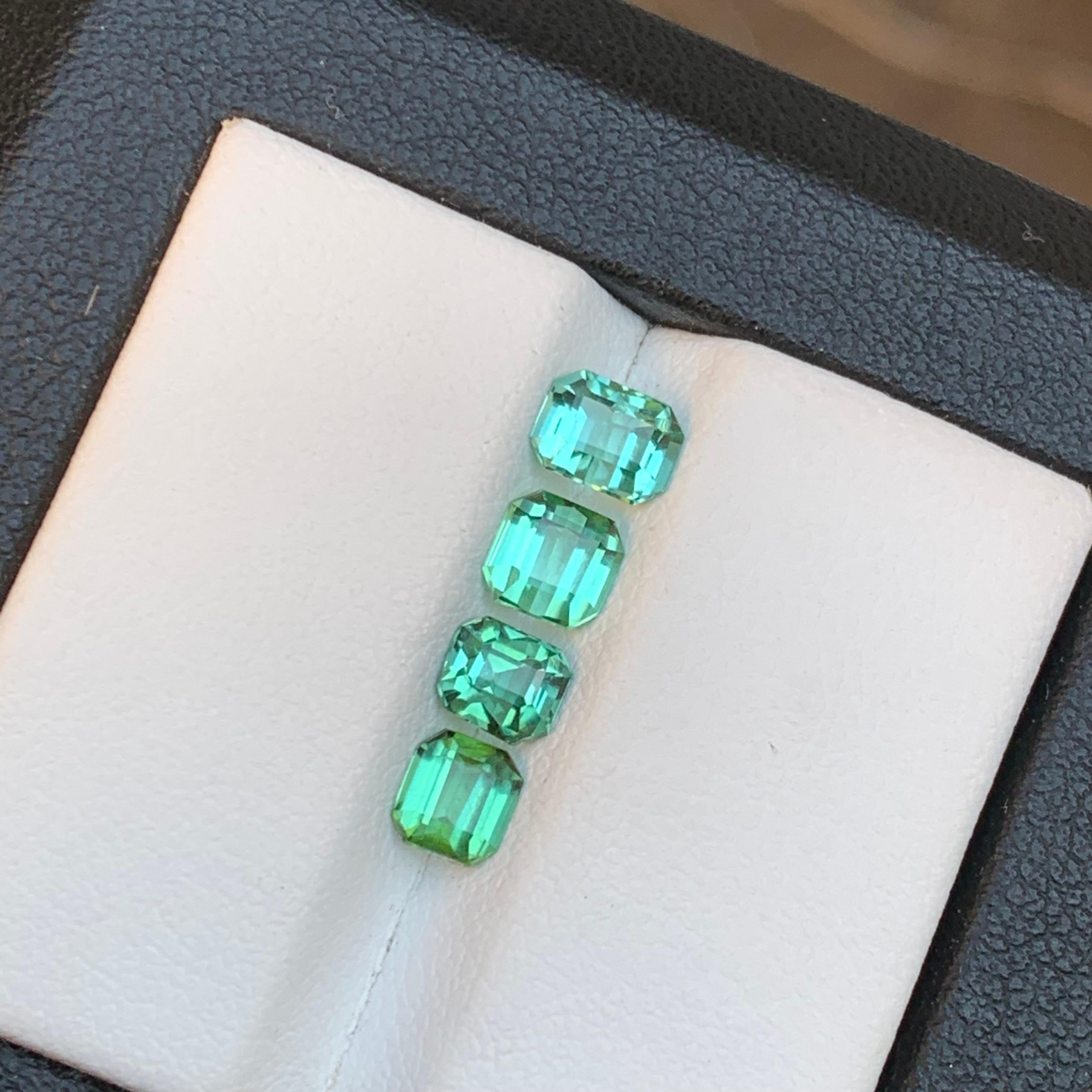 Neon Bluish Green Natural Tourmaline Jewelry Size Loose Gemstones Lot 2.20 Ct For Sale 5