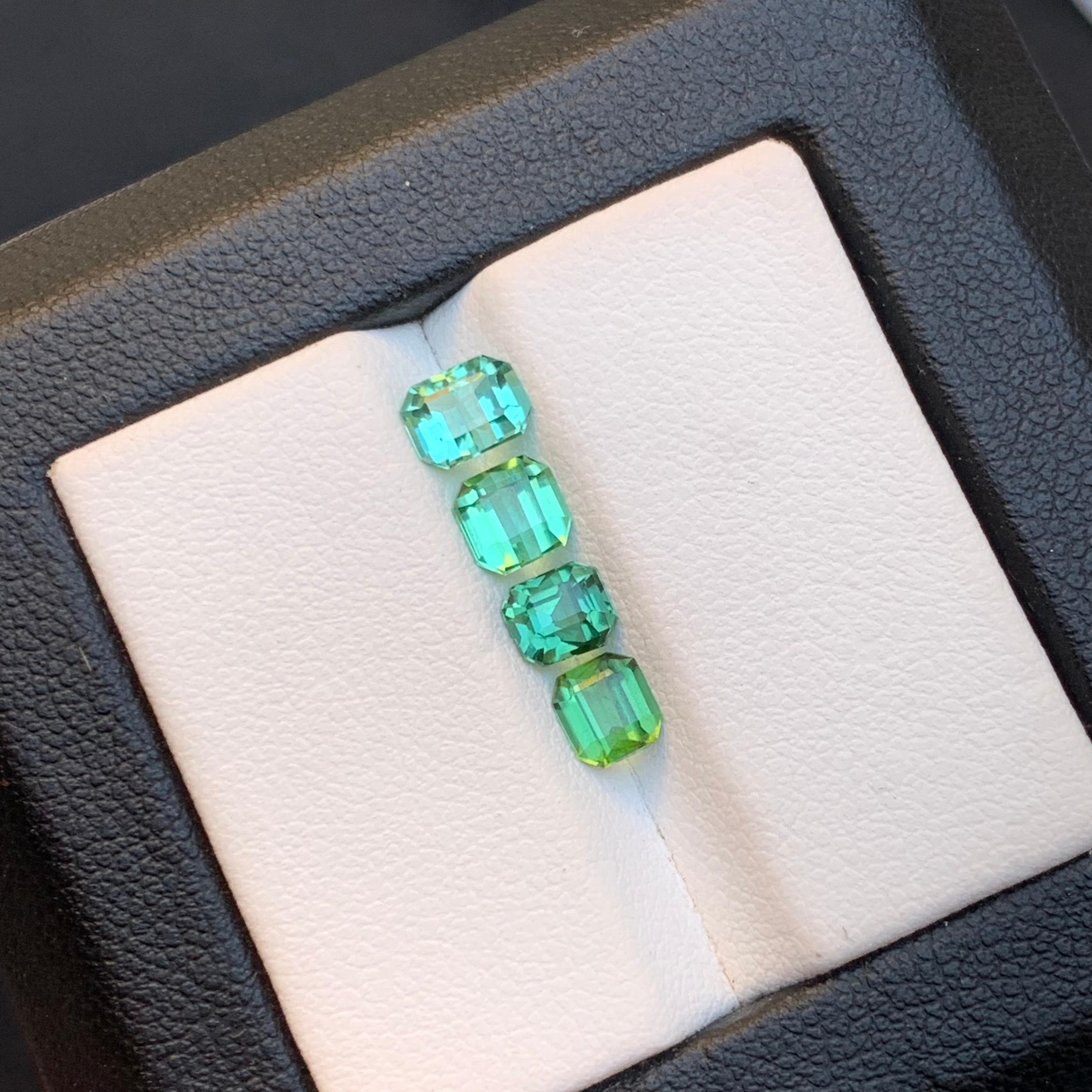 Women's or Men's Neon Bluish Green Natural Tourmaline Jewelry Size Loose Gemstones Lot 2.20 Ct For Sale