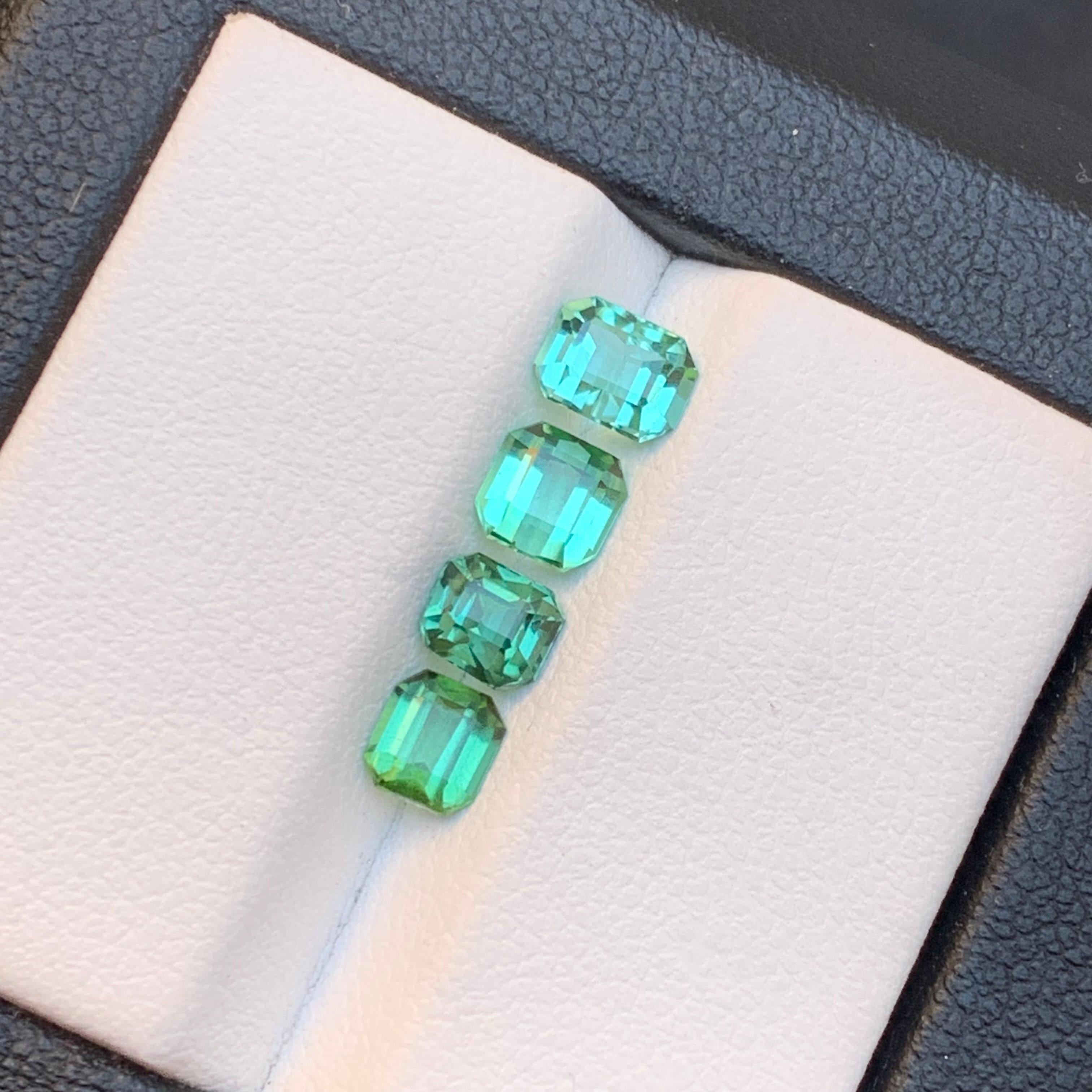 Neon Bluish Green Natural Tourmaline Jewelry Size Loose Gemstones Lot 2.20 Ct For Sale 1