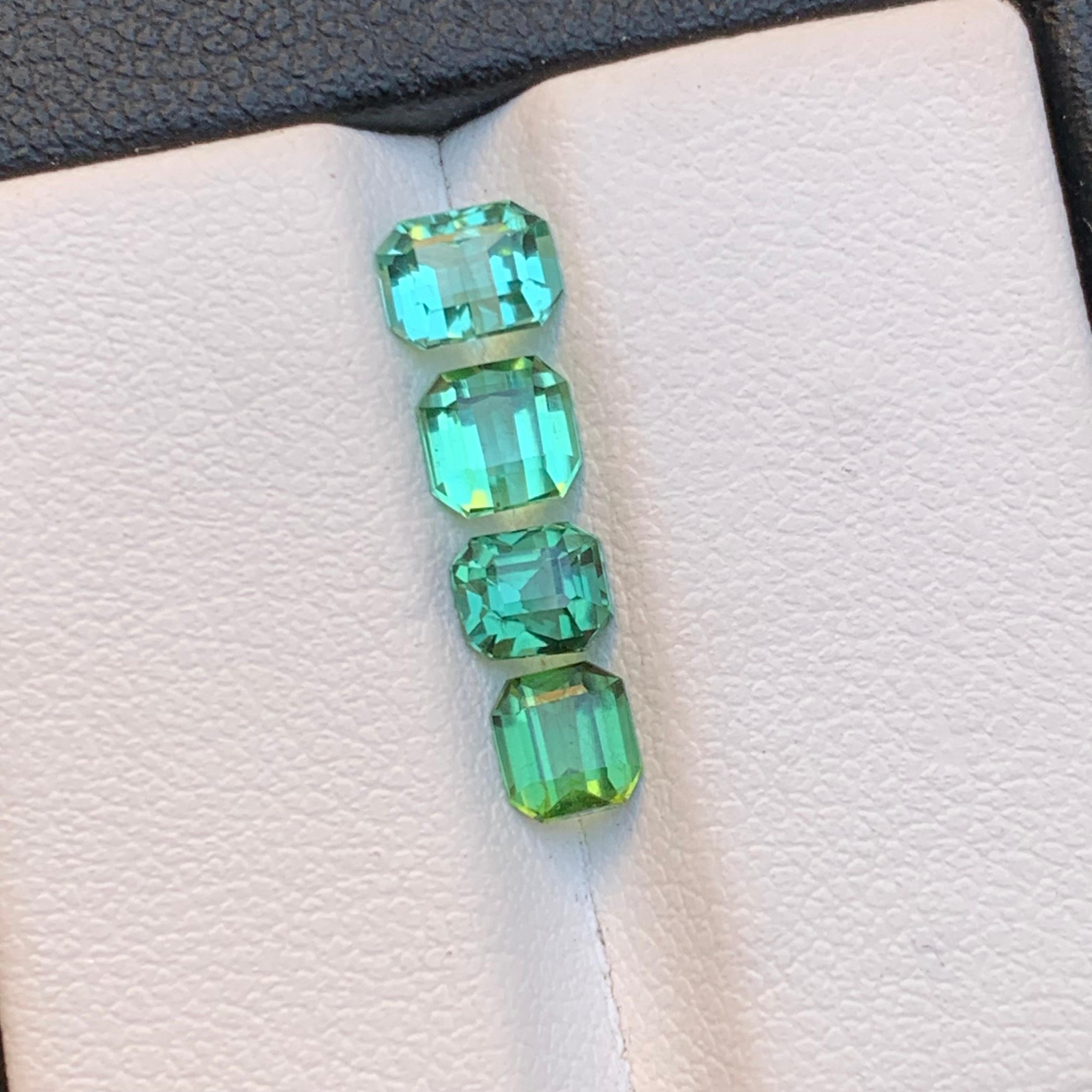 Neon Bluish Green Natural Tourmaline Jewelry Size Loose Gemstones Lot 2.20 Ct For Sale 2