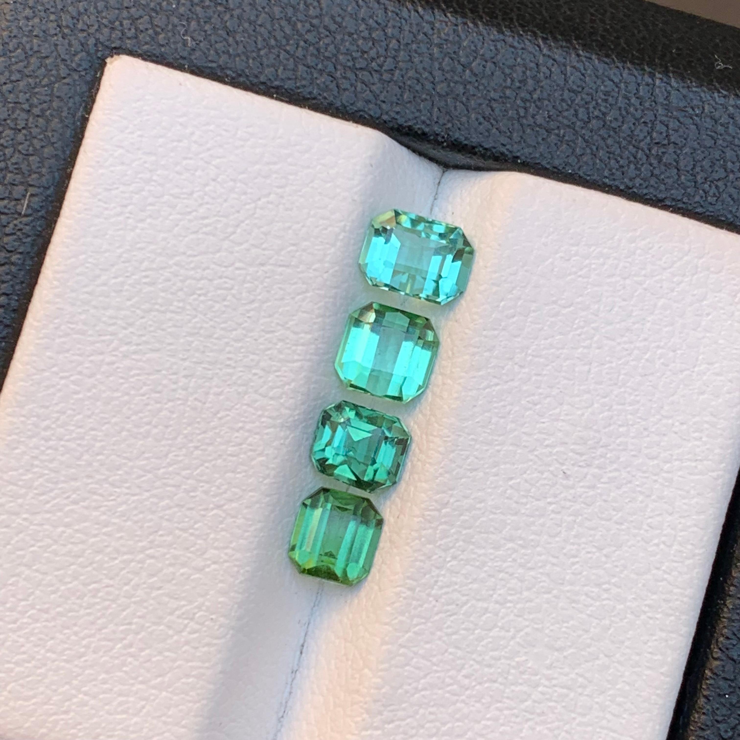 Neon Bluish Green Natural Tourmaline Jewelry Size Loose Gemstones Lot 2.20 Ct For Sale 3