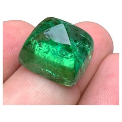 Gema suelta de turmalina natural verde azulado neón cabujón de pan de azúcar 35,60 qt