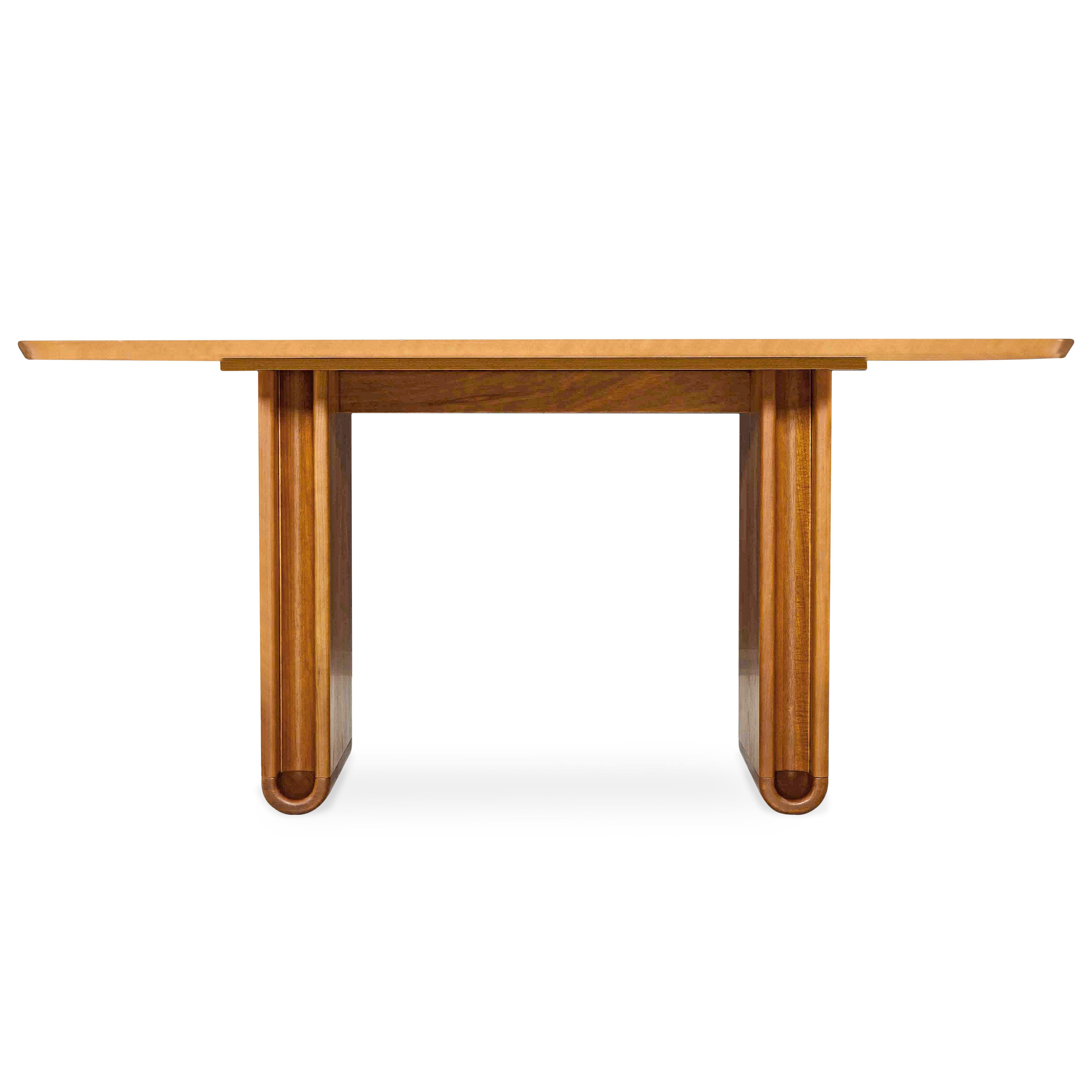 Brazilian Neon Dining Table in Almond Oak Wood Finish 68'' For Sale