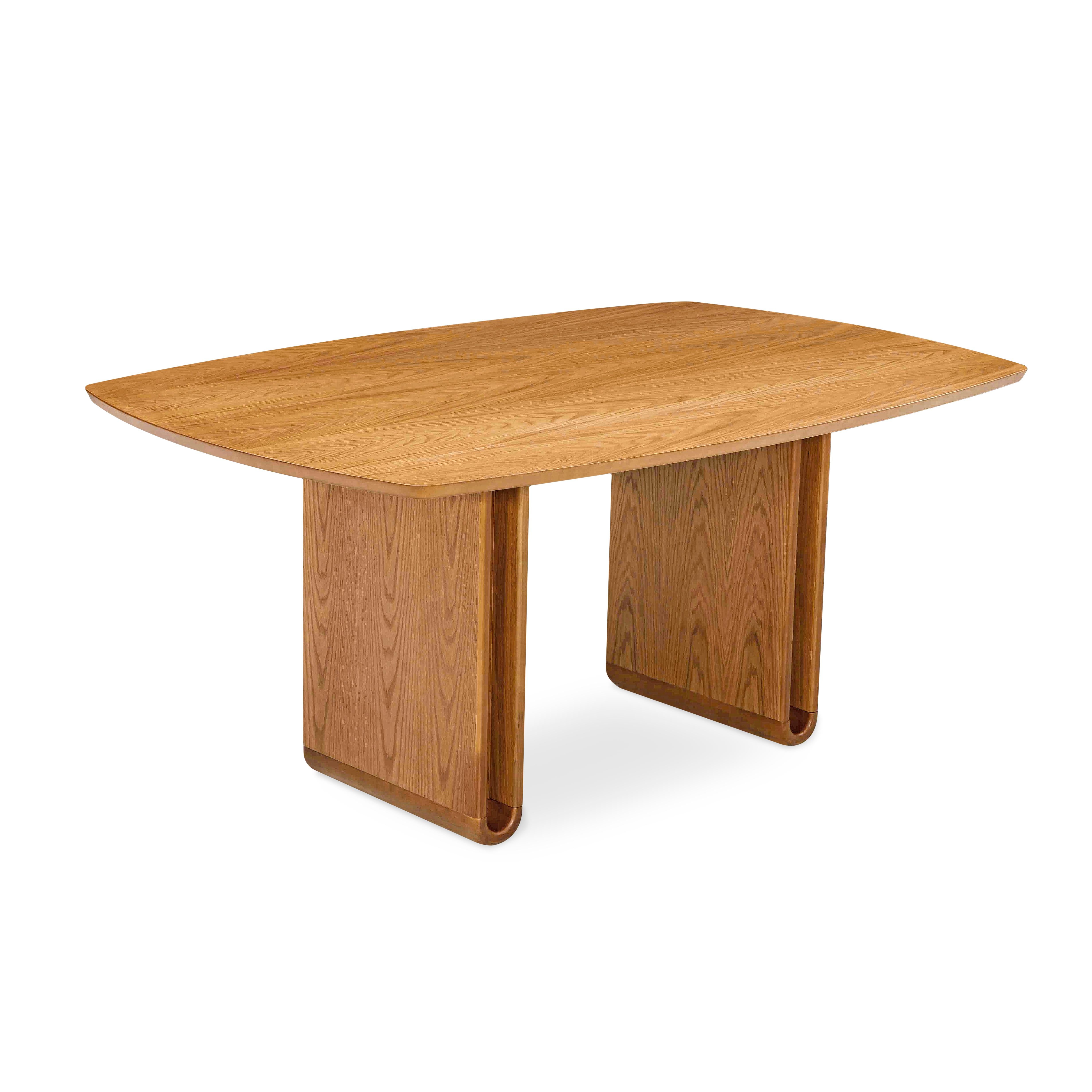 Contemporary Neon Dining Table in Almond Oak Wood Finish 68'' For Sale