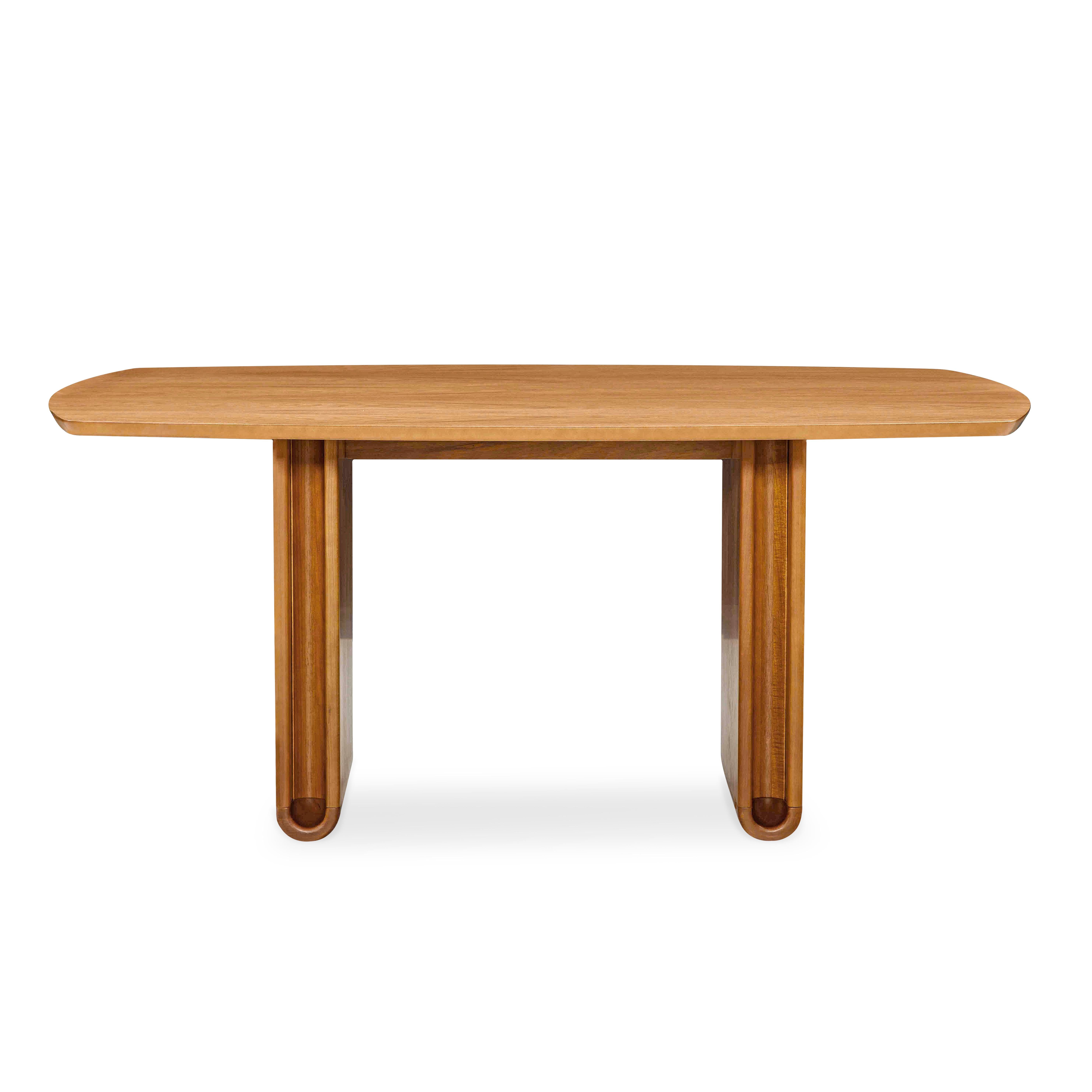 Neon Dining Table in Almond Oak Wood Finish 68'' For Sale 2