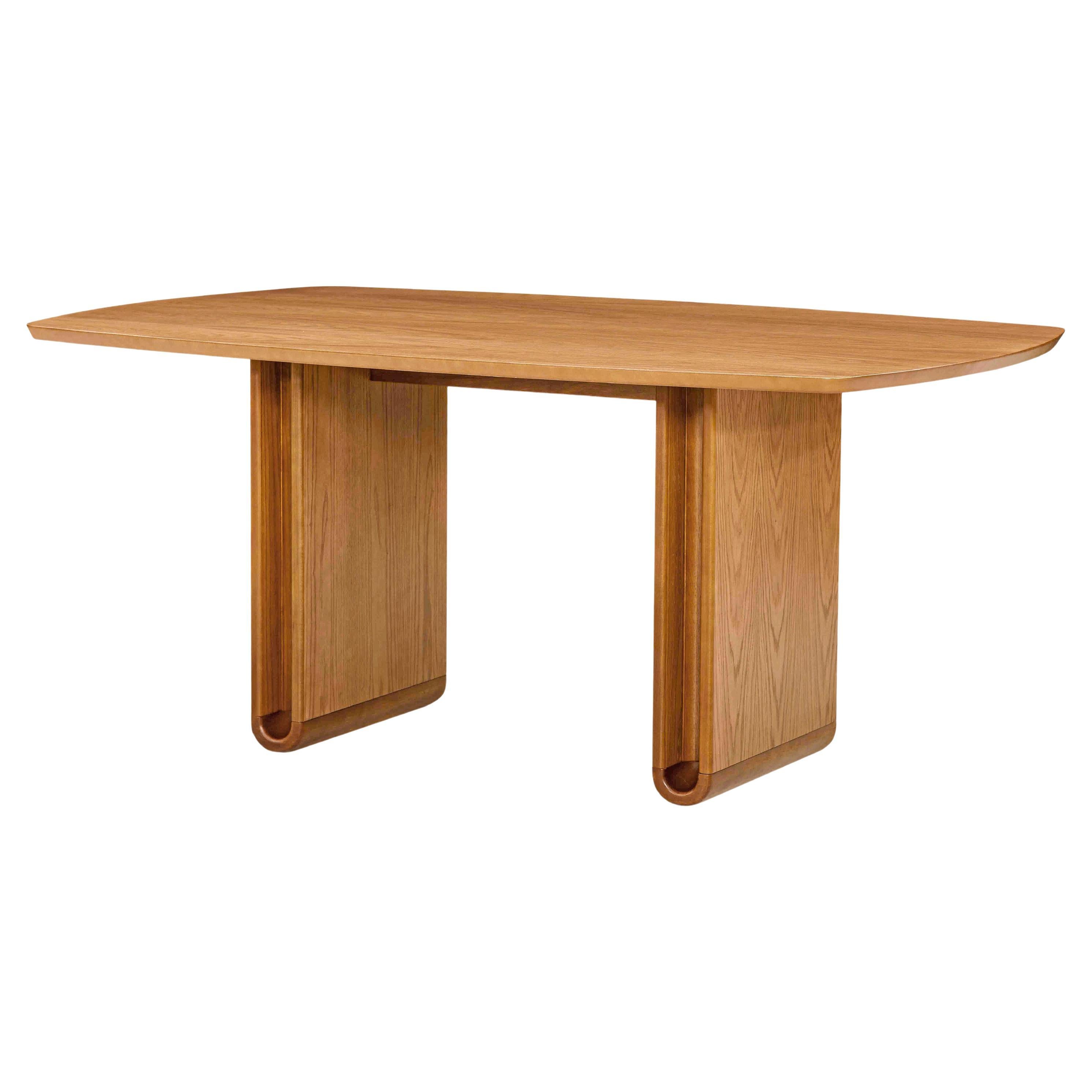 Neon Dining Table in Almond Oak Wood Finish 68'' For Sale