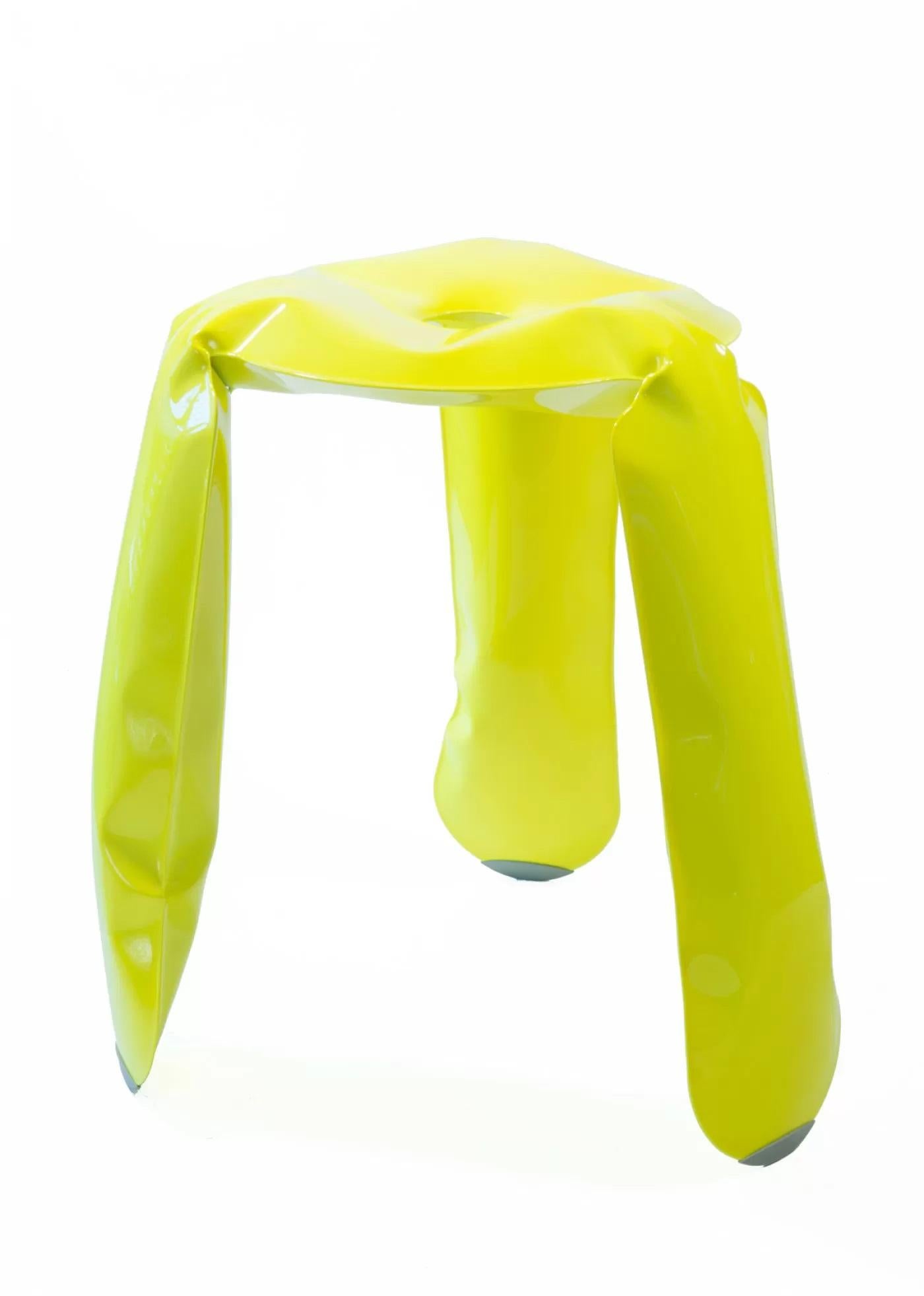Neongrüner Plopp-Hocker aus Aluminium von Zieta im Angebot 1