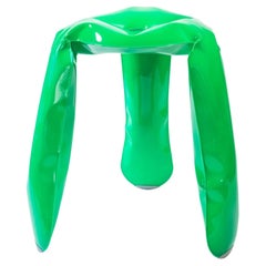 Neongrüner Plopp-Hocker aus Aluminium von Zieta