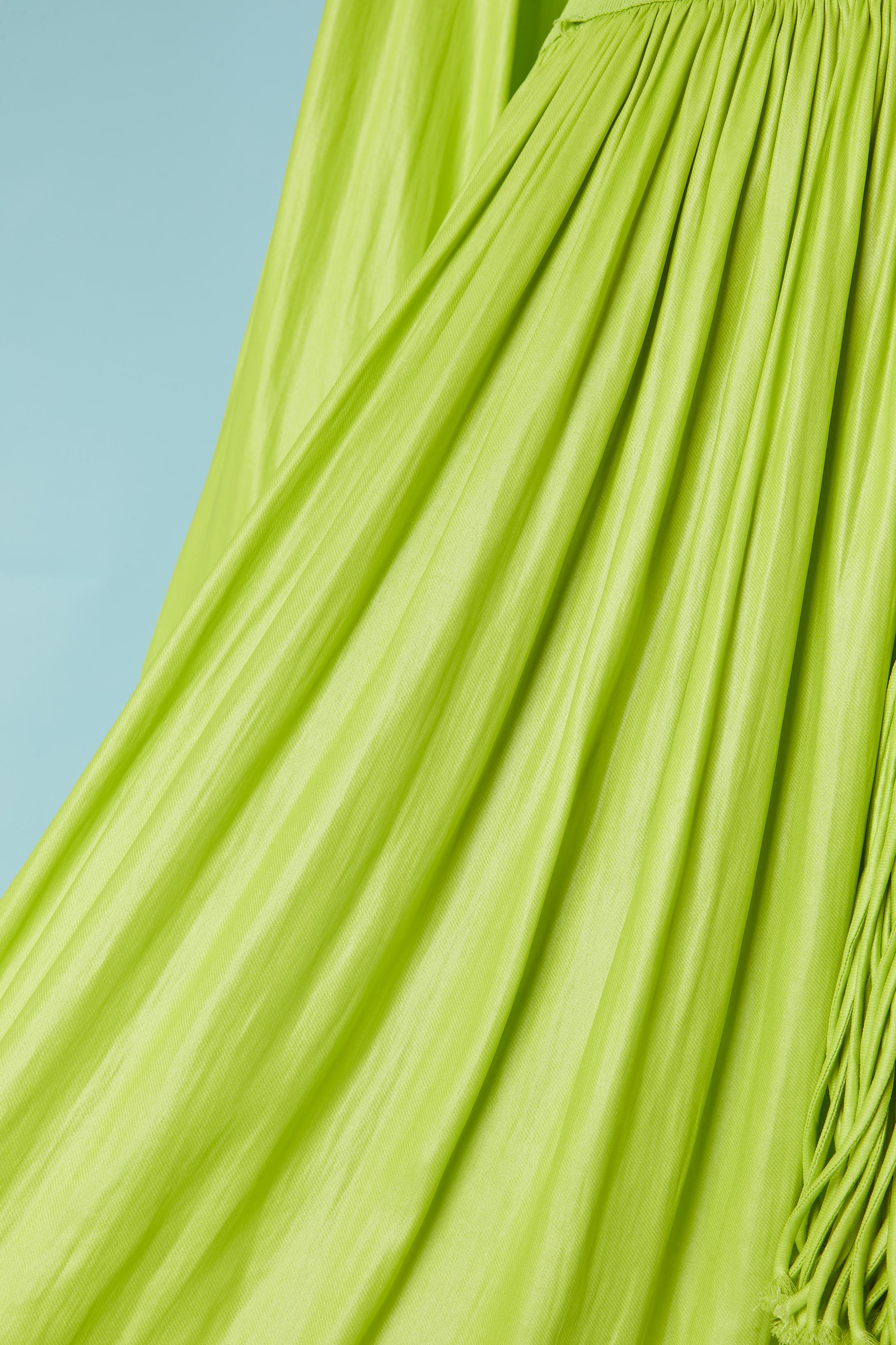 Robe en tissu et maille vert fluo BOTTEGA VENATA Excellent état - En vente à Saint-Ouen-Sur-Seine, FR