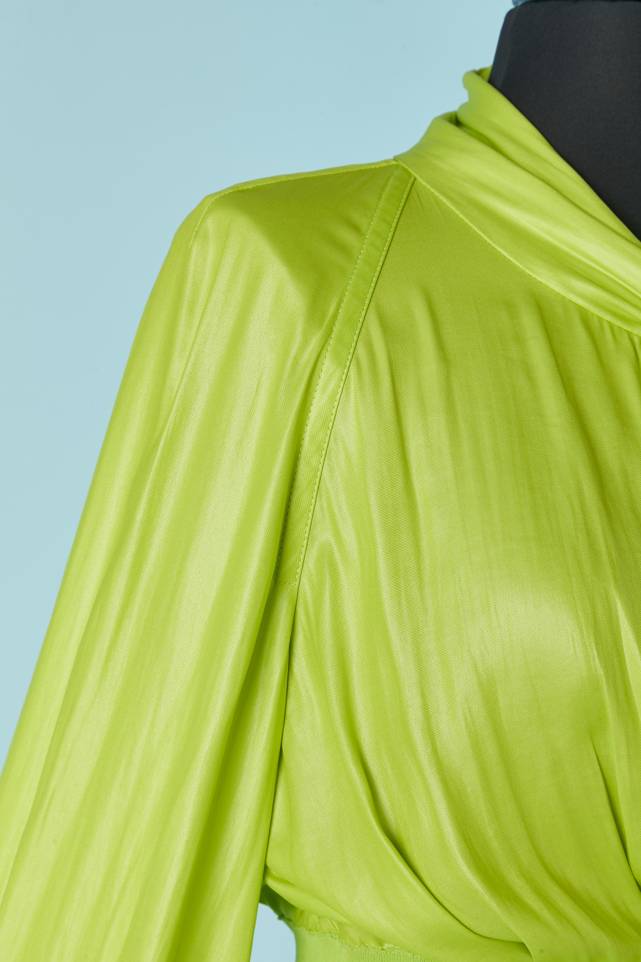 Robe en tissu et maille vert fluo BOTTEGA VENATA en vente 1