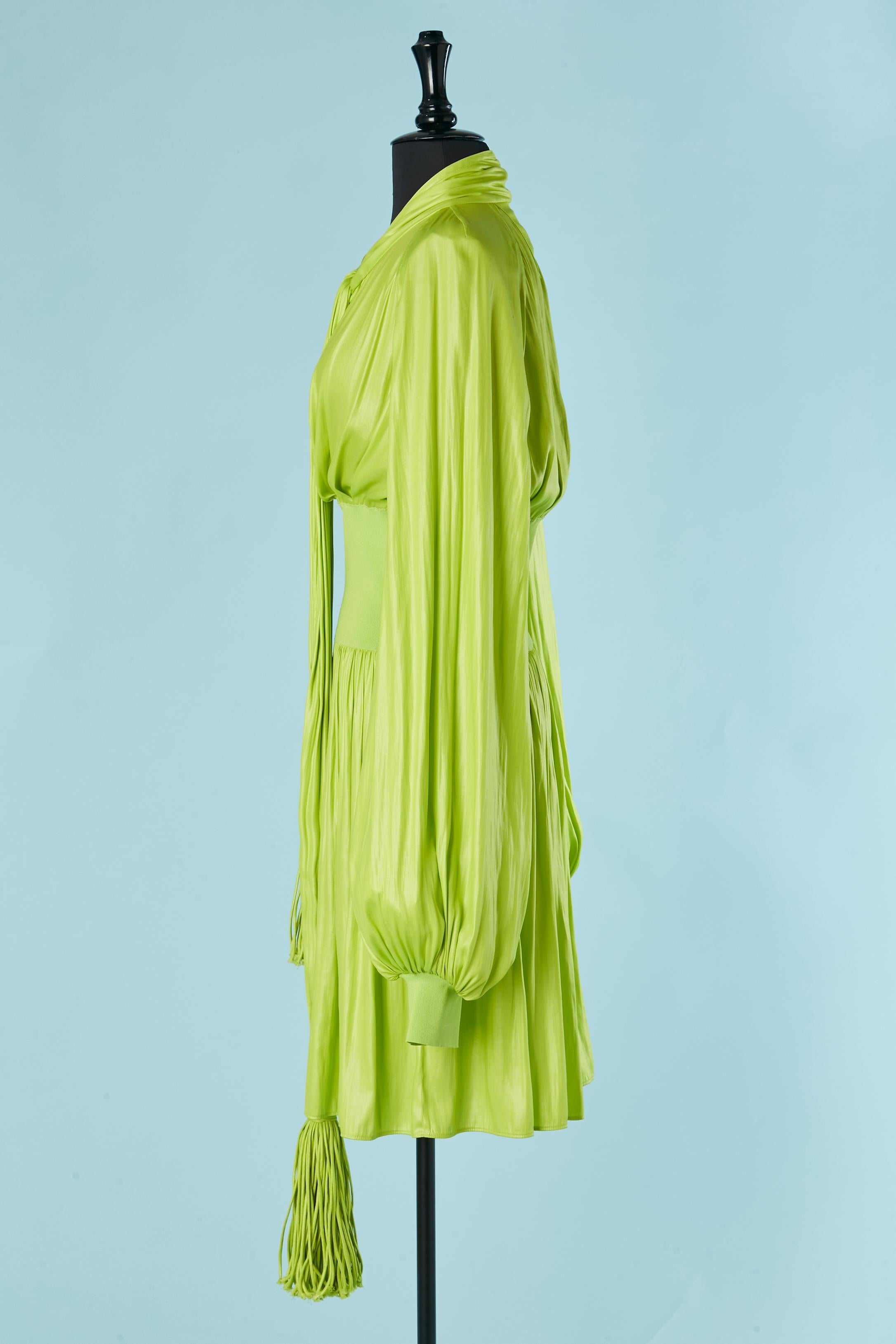 Robe en tissu et maille vert fluo BOTTEGA VENATA en vente 2