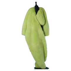 Neon green Faux fur boléro jacket with oversize scarf ALEXANDRE VAUTHIER COUTURE