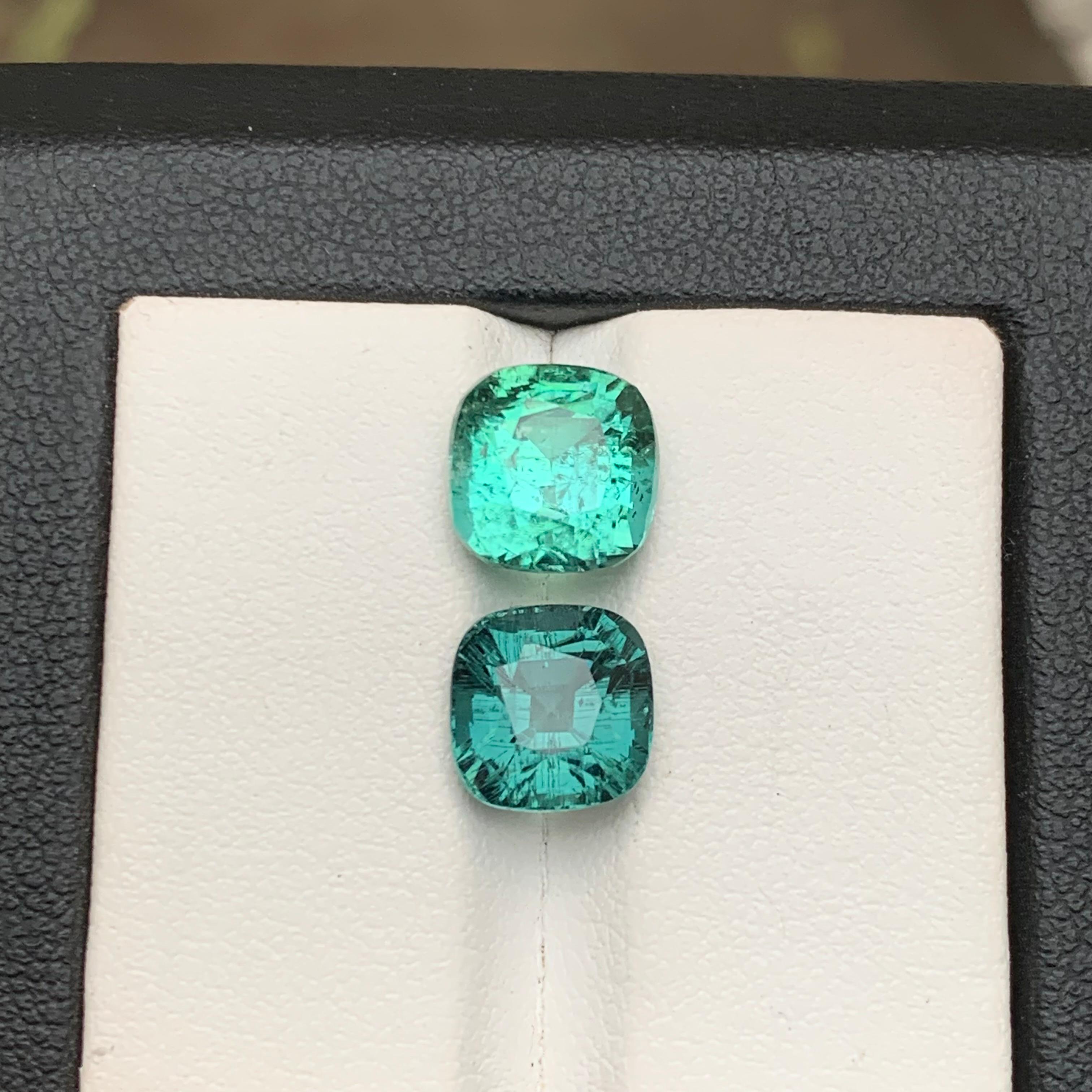 Anello di tormalina naturale verde neon e blu grigio neon, gemme sciolte 6,60 carati in vendita 6