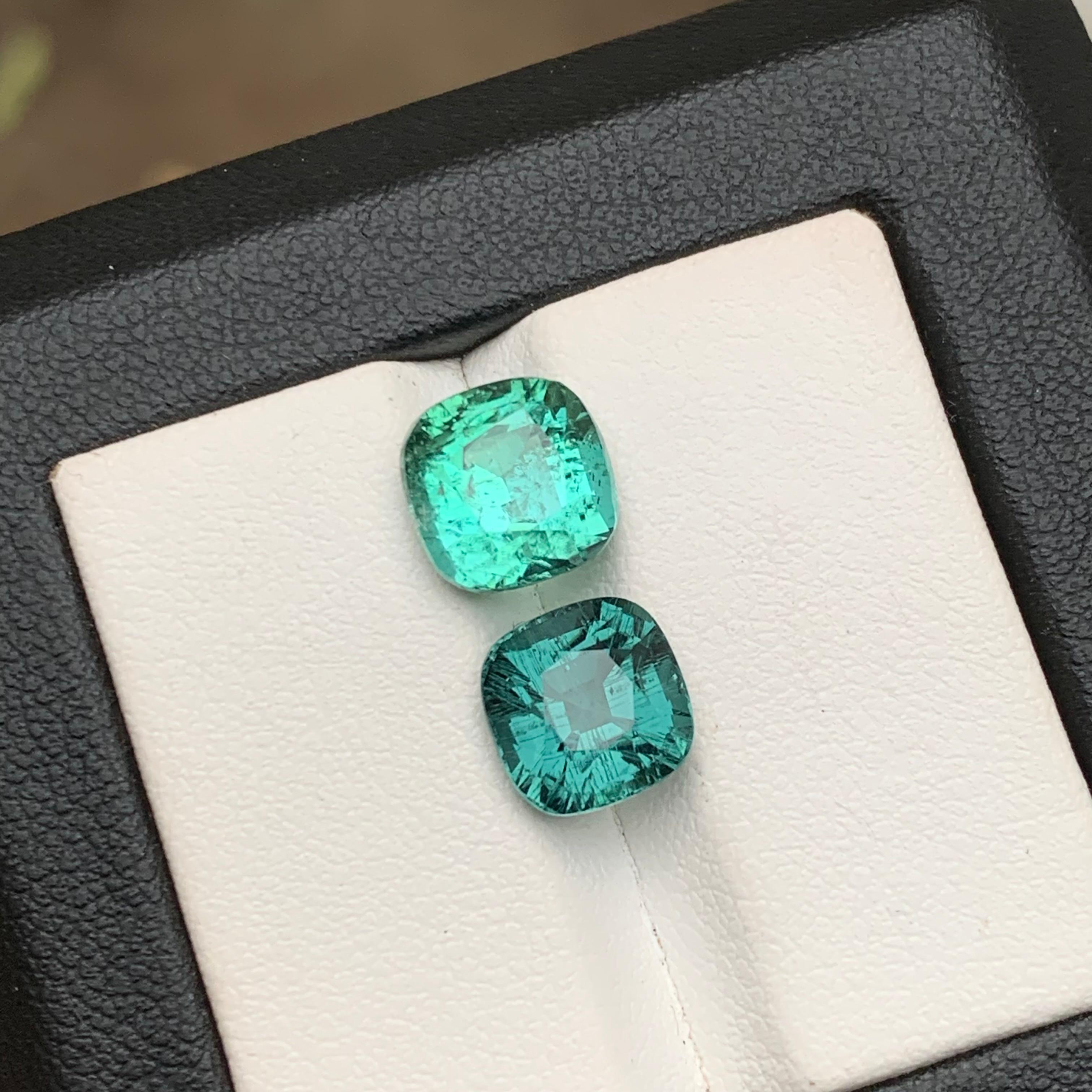 Anello di tormalina naturale verde neon e blu grigio neon, gemme sciolte 6,60 carati in vendita 7