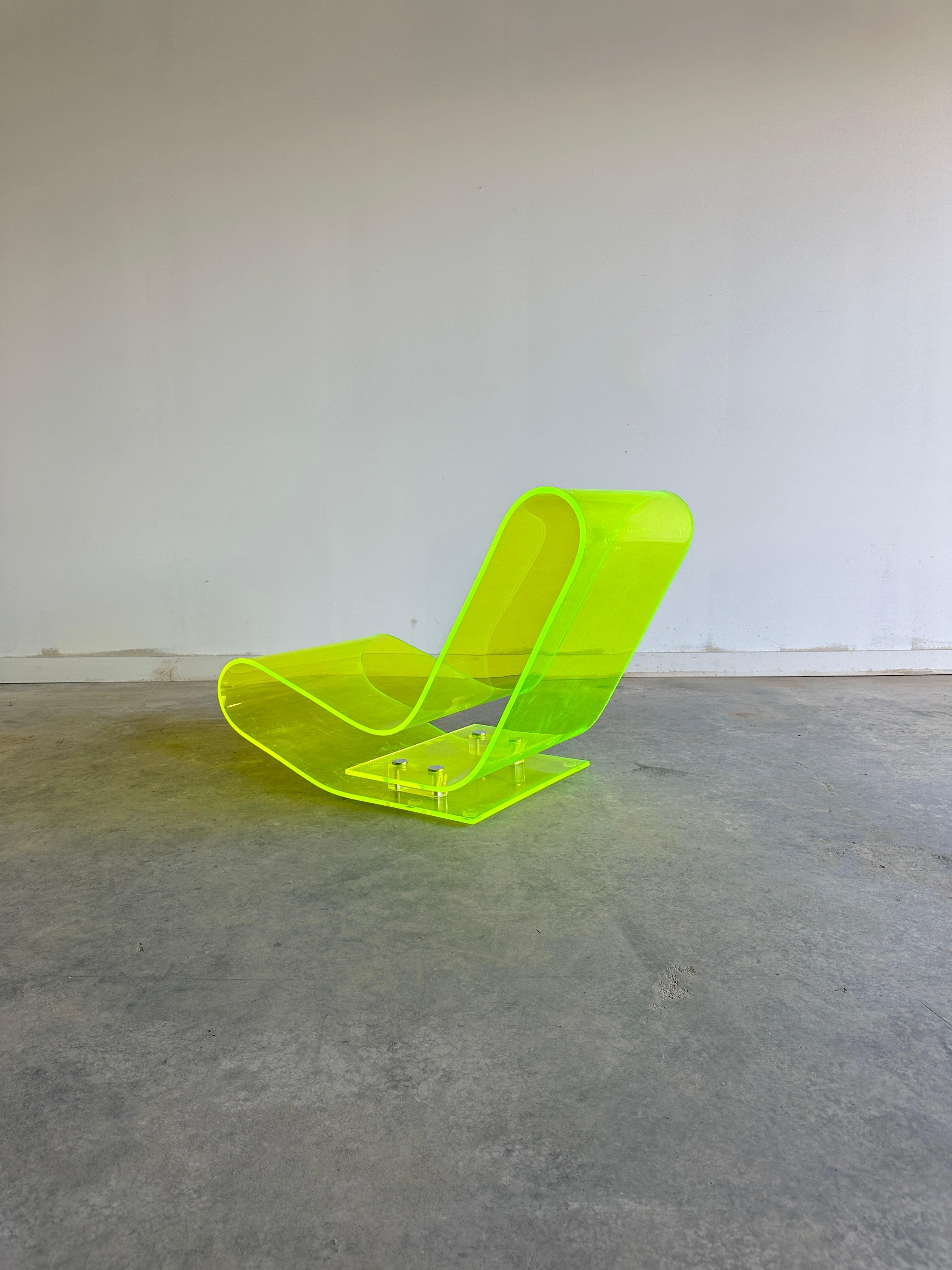 Plexiglass Neon green plexiglass Model 6040 chair by Maarten van Severen for Kartell