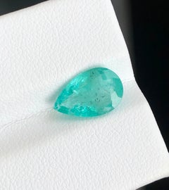 Turmalina natural de Paraíba de color azul verdoso neón, talla pera, 2,25 quilates, piedra suelta