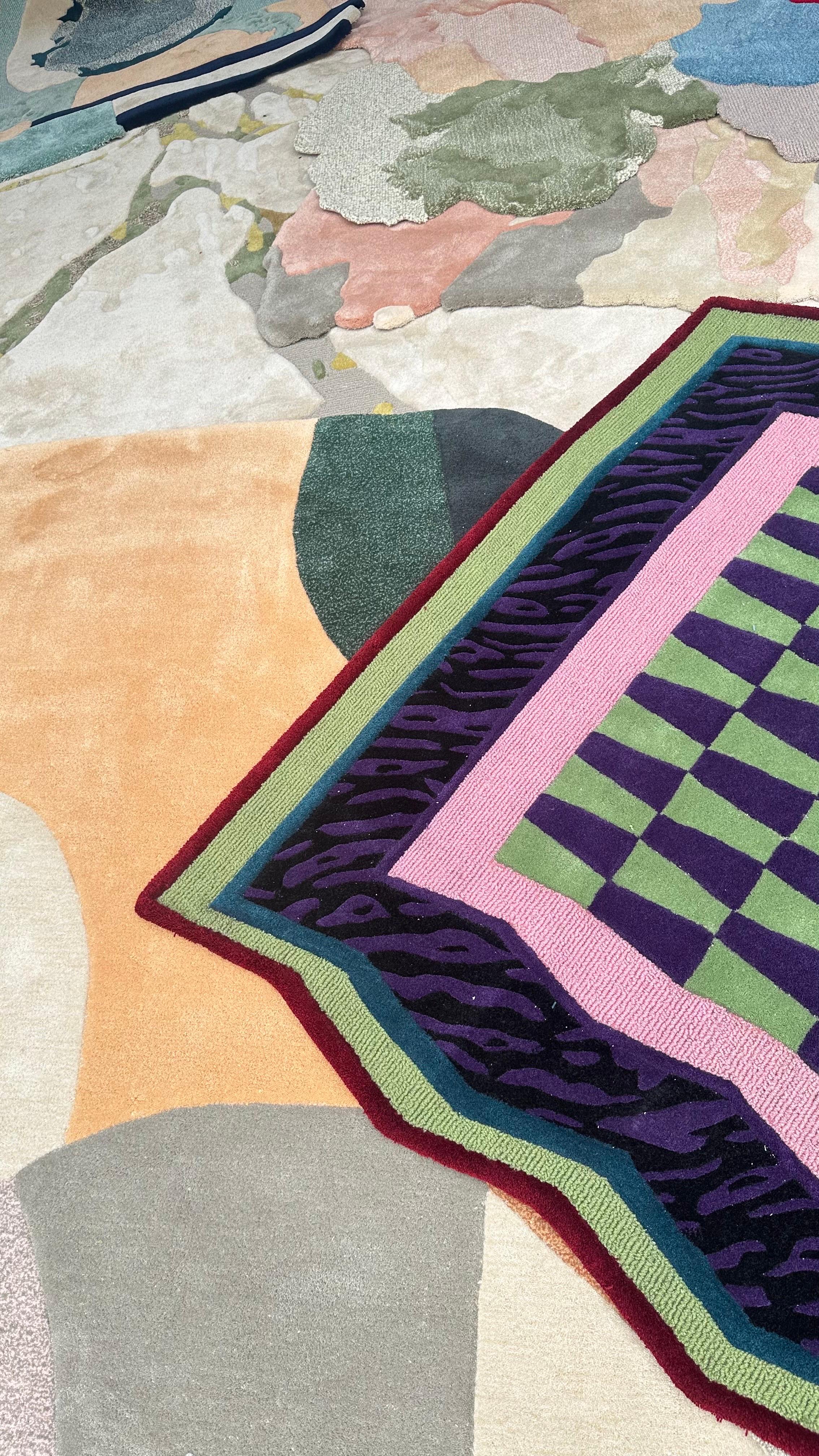 Moderno Tappeto Neon Grid di RAG home in vendita