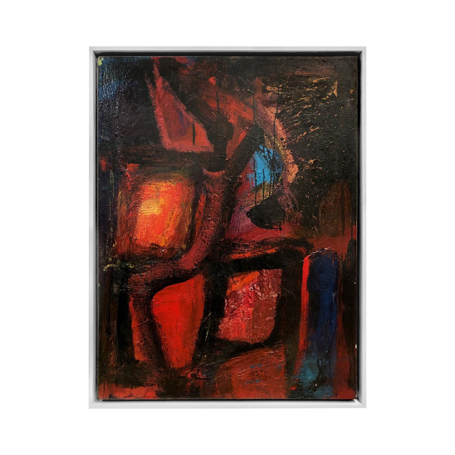 "Neon Gypsy" Modernist Abstract Oil Painting by Daniel Buckler For Sale