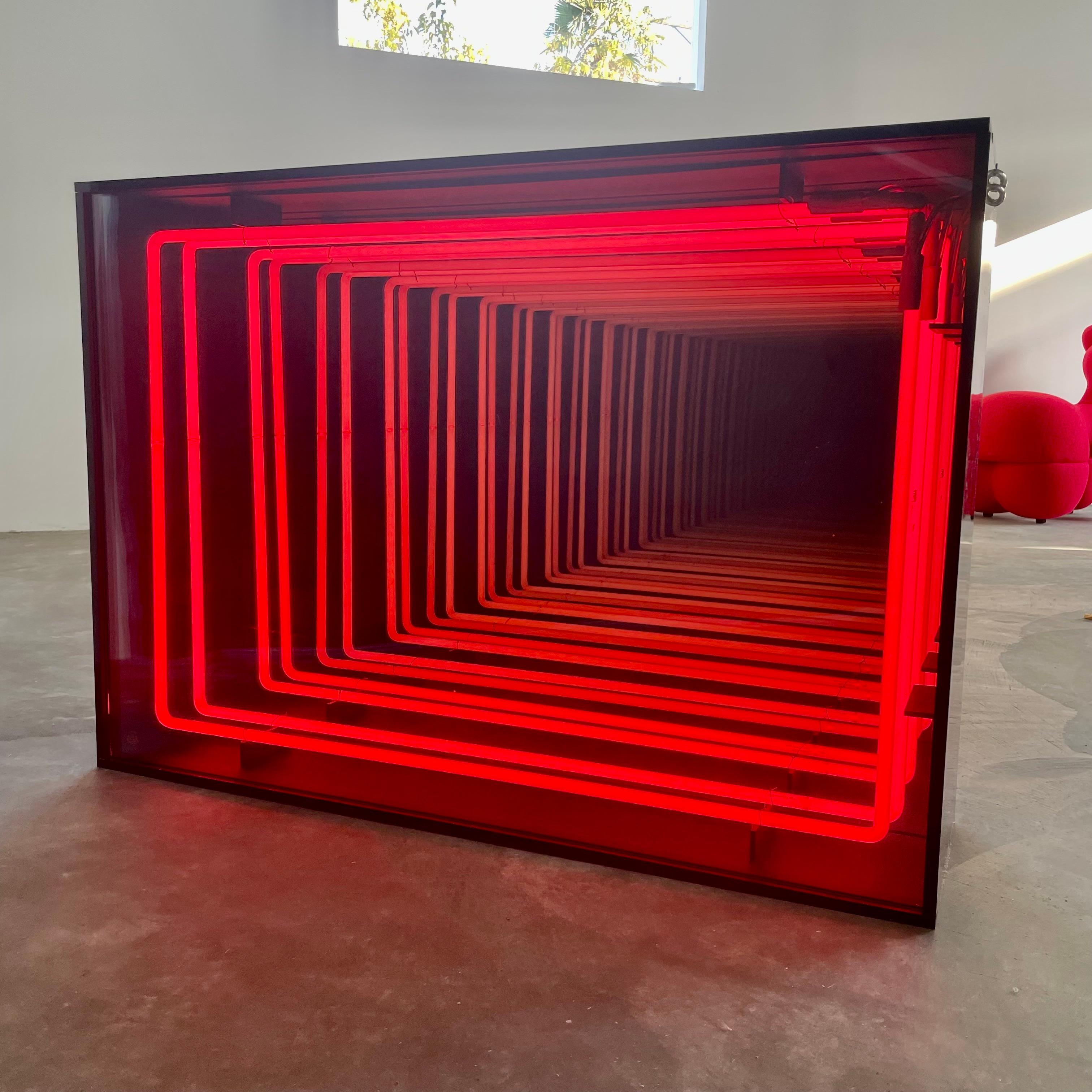 American Neon Infinity Mirror by Merit Los Angeles For Sale