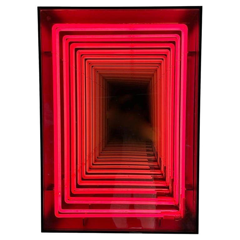 Neon Infinity Mirror by Merit Los Angeles For Sale at 1stDibs