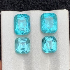Neon Lagoon Blue Natural Tourmaline Pairs 13 Carat Cushion Cut Loose Gemstones
