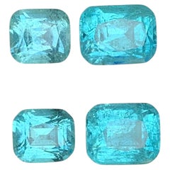 Neon Lagoon Blue Natural Tourmaline Pairs 13 Carat Cushion Cut Loose Gemstones