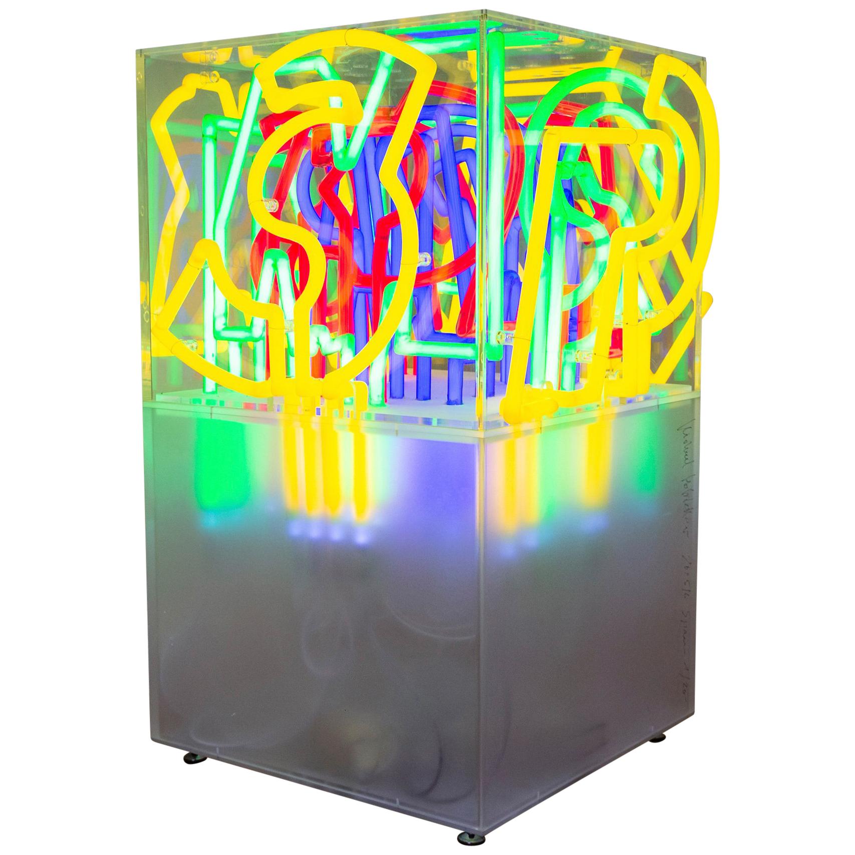 Neon Light object "SPAM" by Michael Hofstetter, 2005 For Sale
