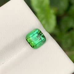 Neon Mint Green Tourmaline Cushion Cut Natural Faceted Gemstone for Jewellery