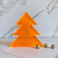 Neon Orange Acrylic Christmas Tree Decor by Paola Valle