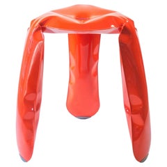 Neon Orange Aluminum Standard Plopp Stool by Zieta