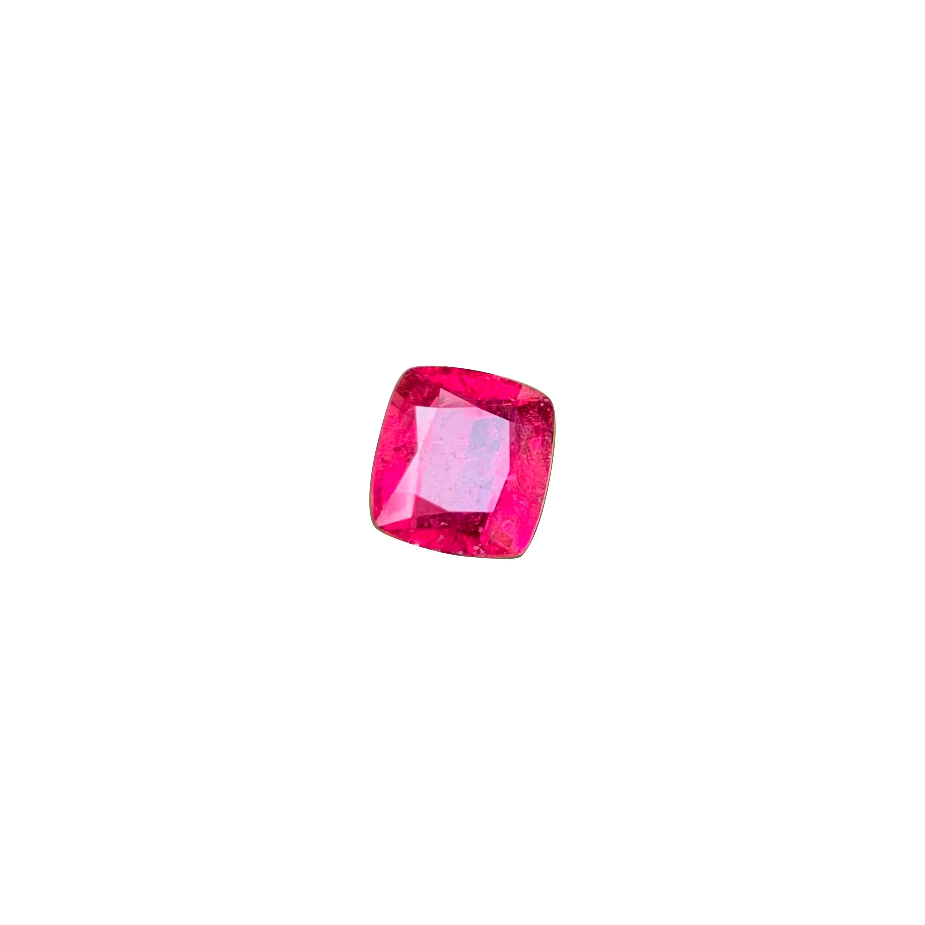 Neon Pink Tourmaline Cushion Cut -Vivid Hot Pink Rubellite Gemstone for Jewelry