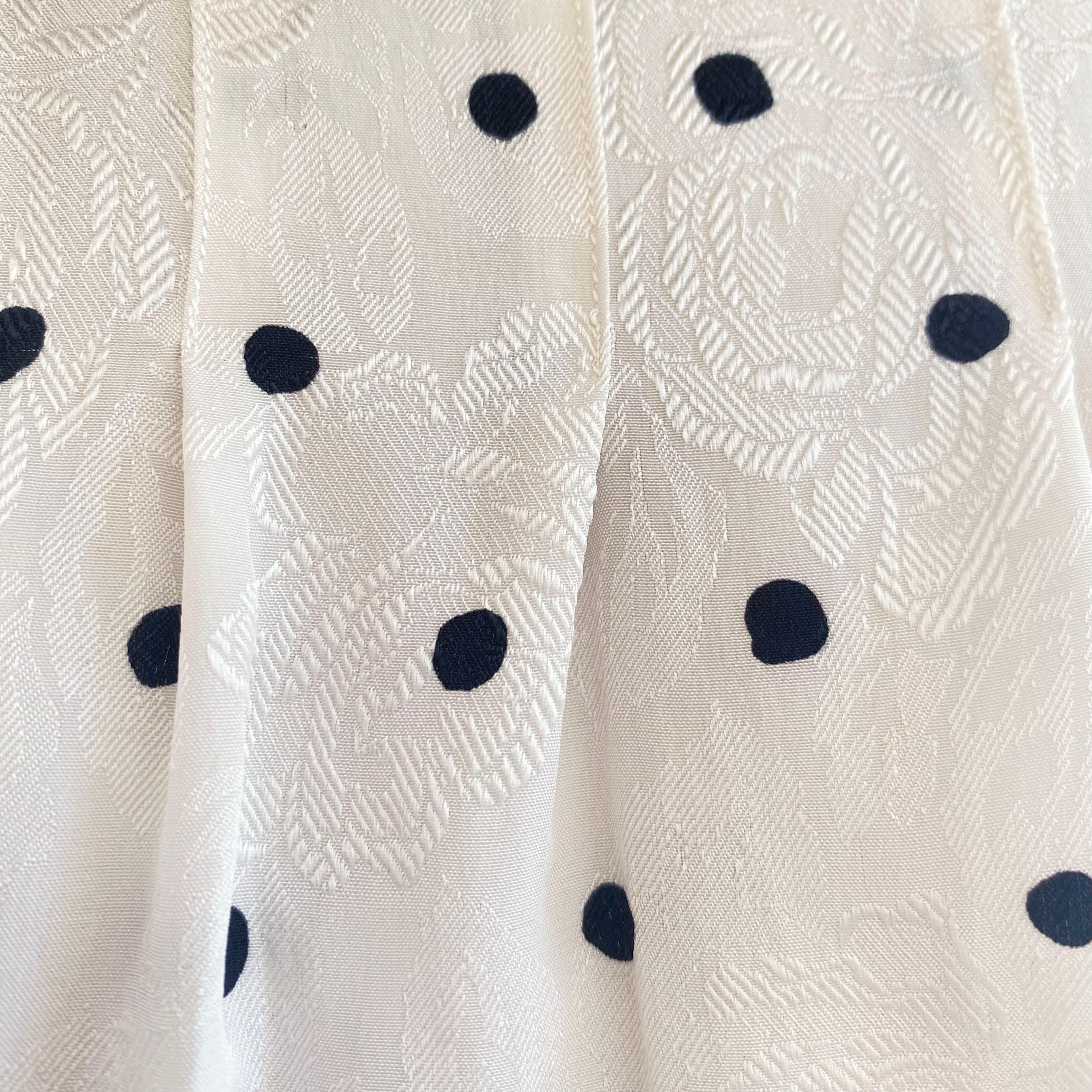 Pindot Twin Print Pleated Silk Dress - FLORA KUNG Vintage In New Condition For Sale In Boston, MA