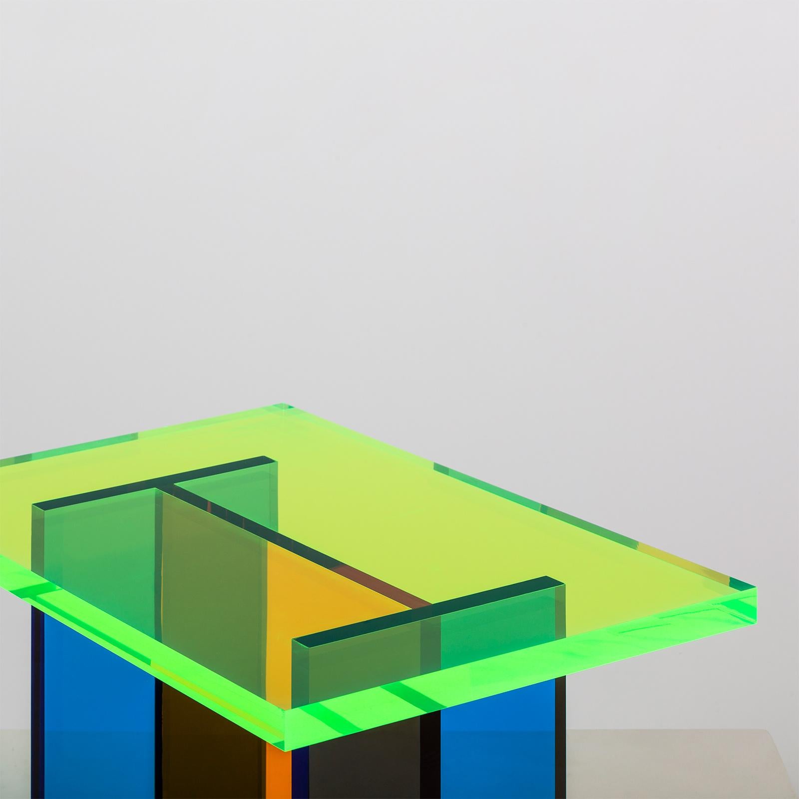 neon acrylic side table