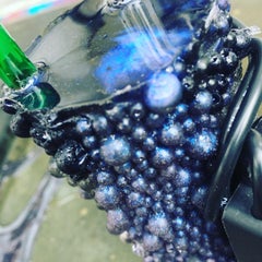 Neon Table Lamp in Blue and Two Shades of Green Abstract Light Sculpture Organic