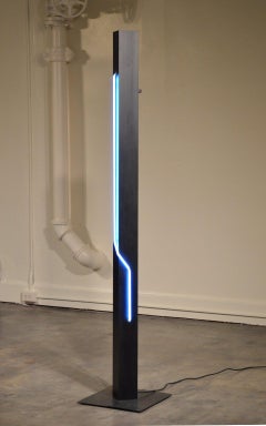 Post-Modern Blue Neon Torchiere Floor Lamp by Let There Be Neon for Kovacs