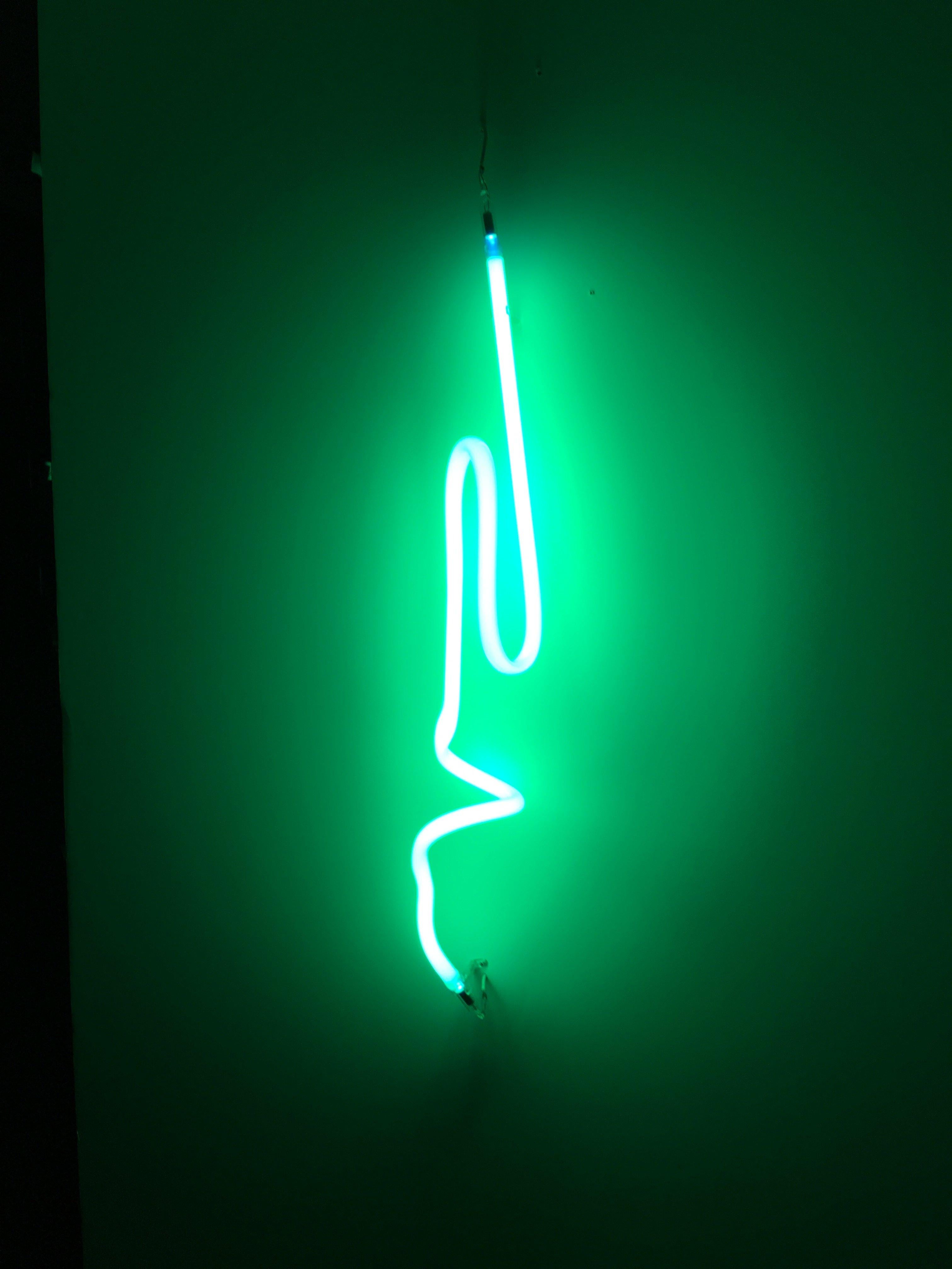 Neon Wall Sconce Modern Emerald Green Contemporary Glass For Sale