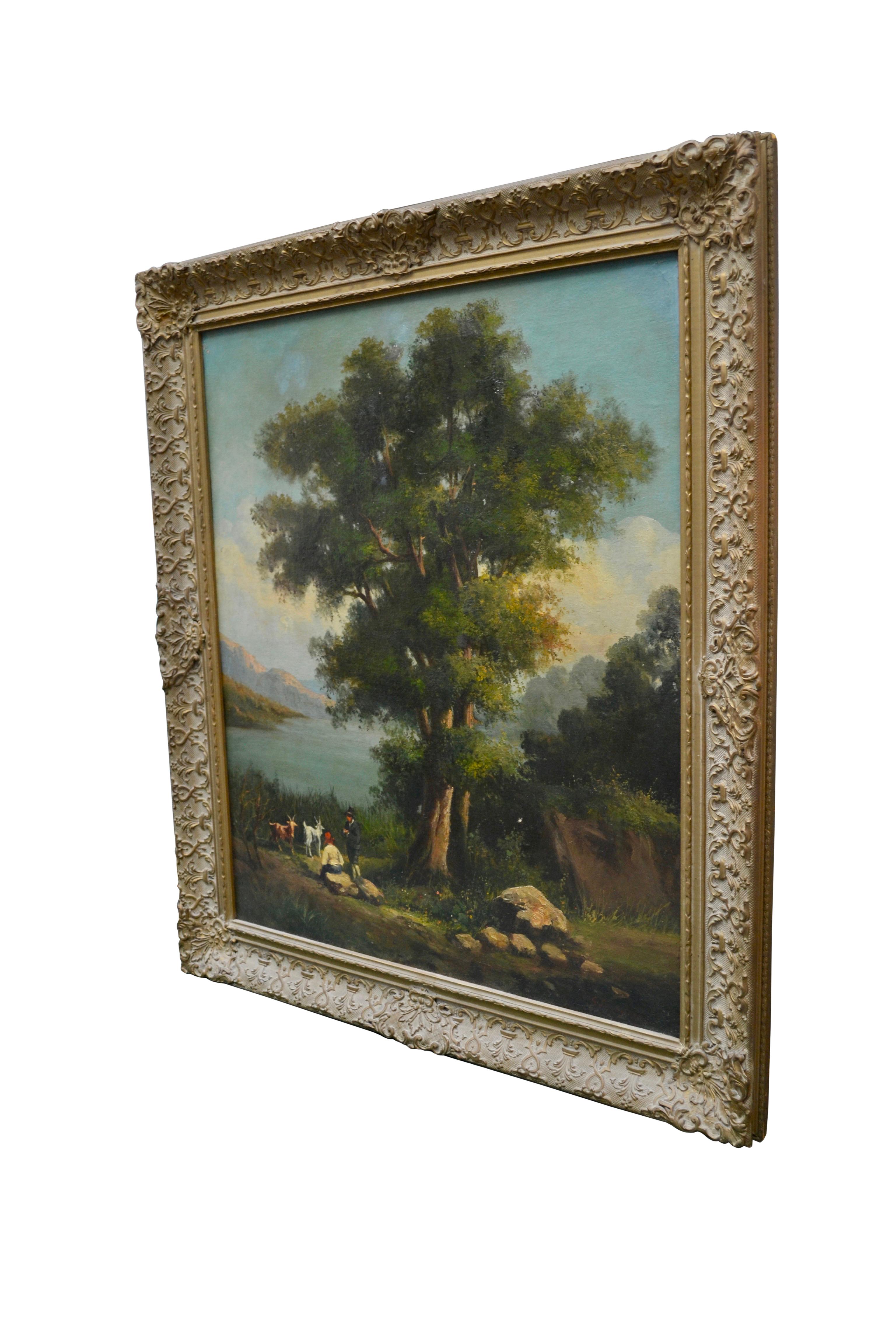 Napoleon III Neopolitan School Landscape by 19th Century Artist Gabriele Smargiassi