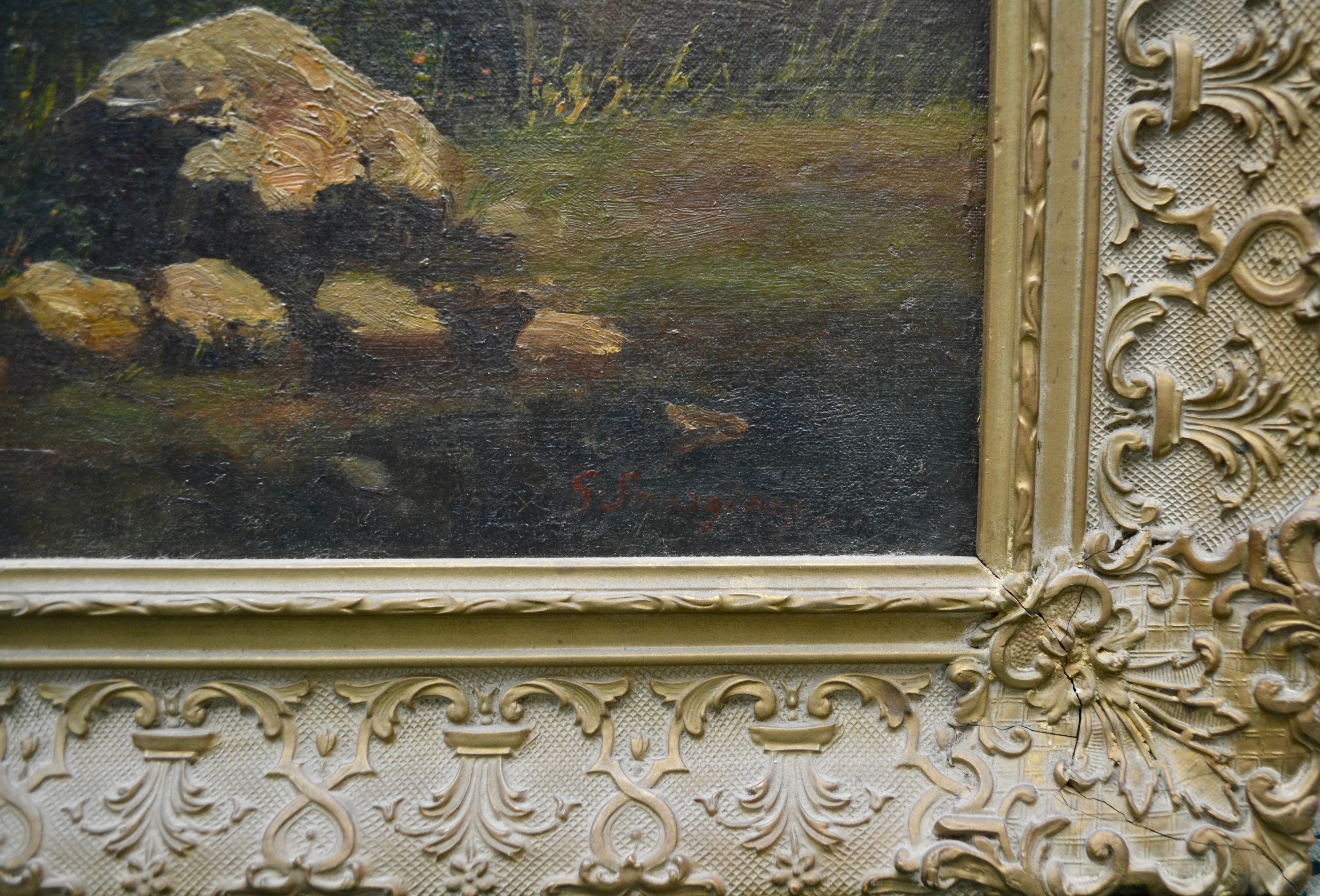 Painted Neopolitan School Landscape by 19th Century Artist Gabriele Smargiassi